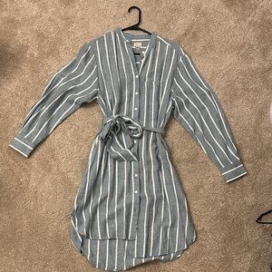 a new day Blue and White Striped Long Sleeve Dress